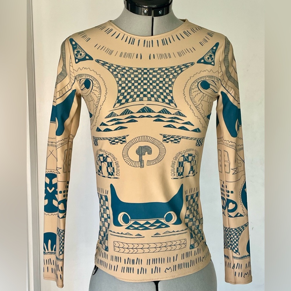 Maison Martin Margiela for H&M “Tattoo” long sleeve top, sz2, EUC